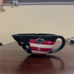 Vintage 1999 Harley Davidson Helmet Mug American Flag